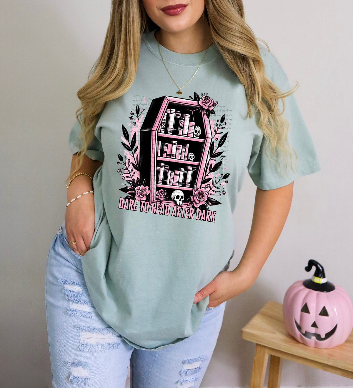 Dare To Read After Dark Coffin Bookshelf 46229 DTF transfer