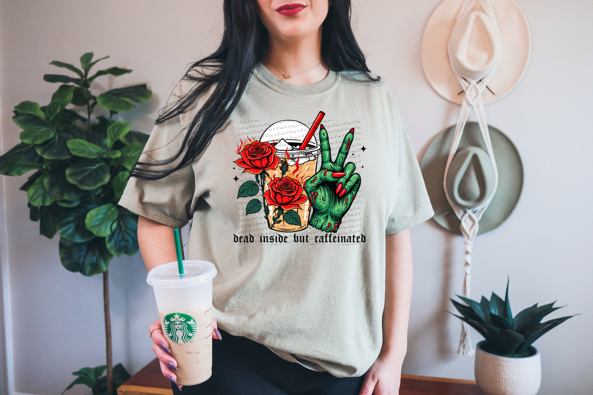 Dead Inside But Caffeinated 66089 DTF transfer