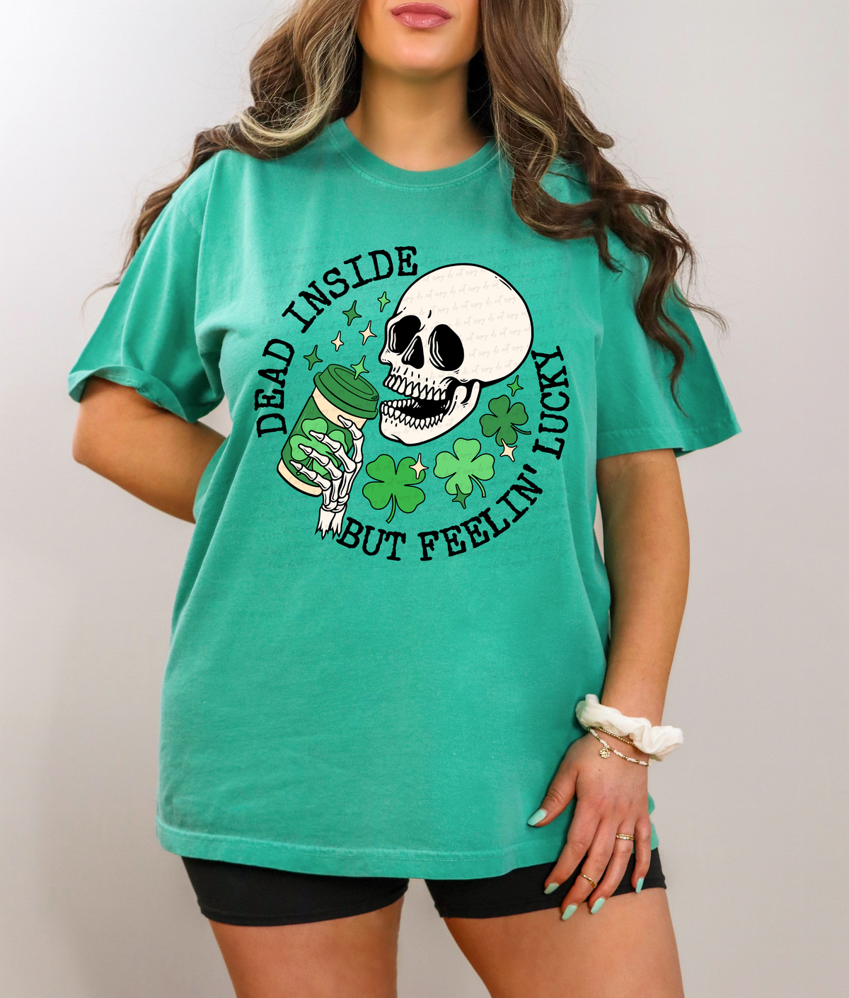 Dead Inside But Feelin' Lucky Skellie 116294 DTF Transfer