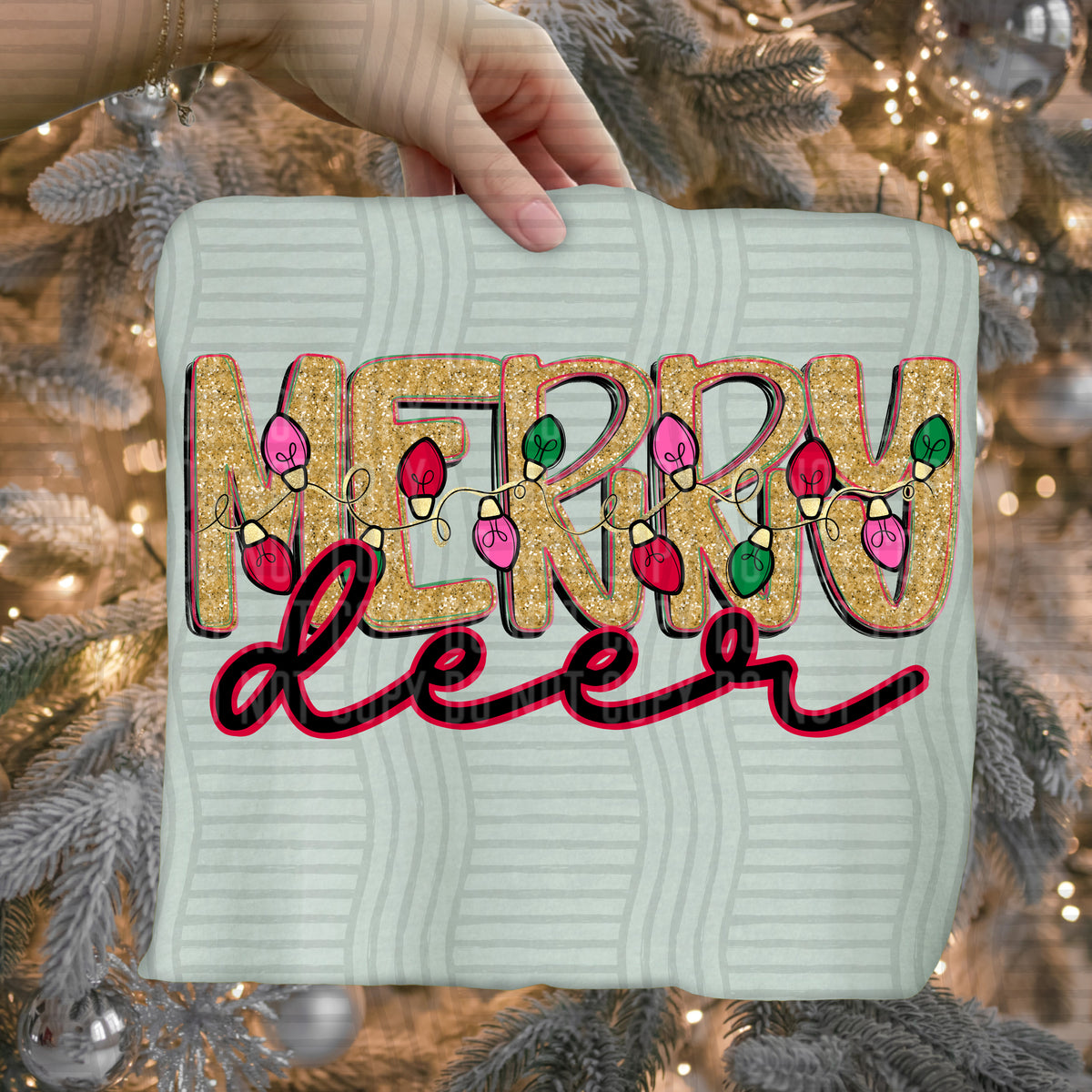 deer merry with lights (caplinger) DTF Transfer
