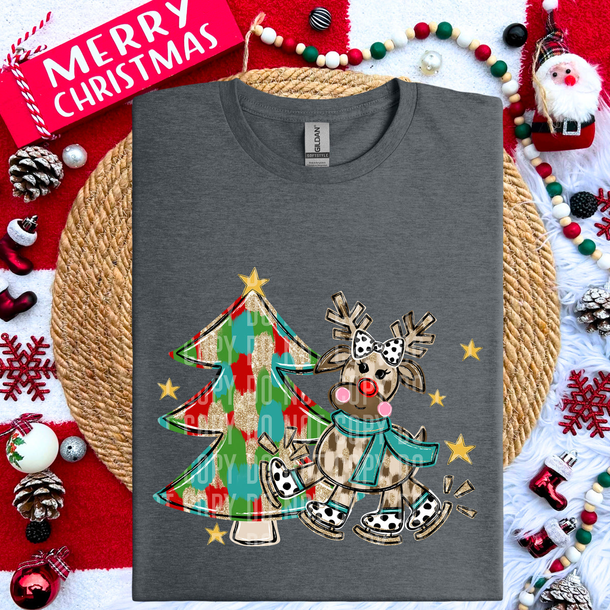 Christmas Tree and Deer 69046 DTF transfer