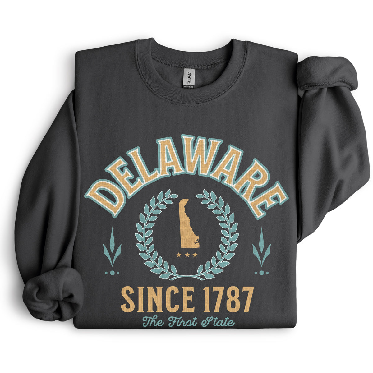 Delaware Varsity Letters BLUE and YELLOW 105155 DTF transfer