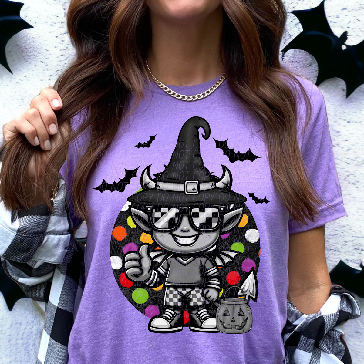 Devil Checkered Polka 59746 DTF Transfer