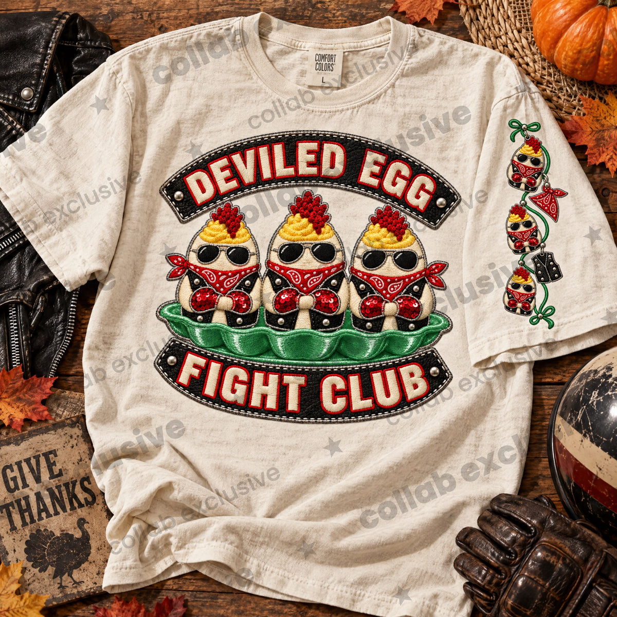 Deviled egg fight club FRONT ONLY DTF Transfer