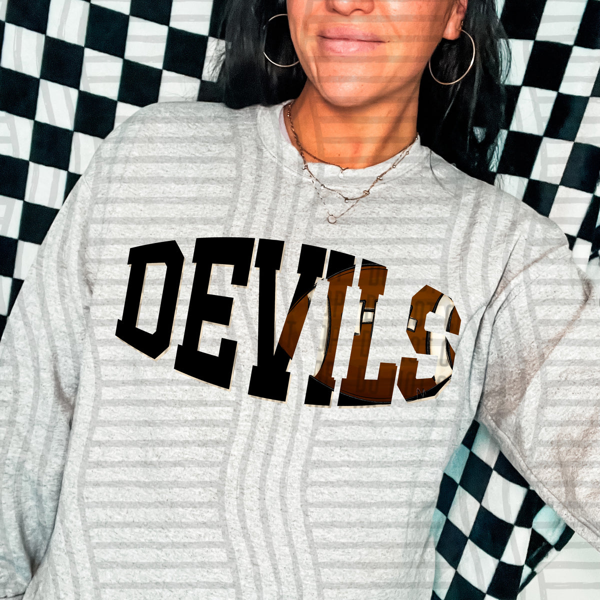 Devils varsity clipped football (Caplinger) DTF transfer