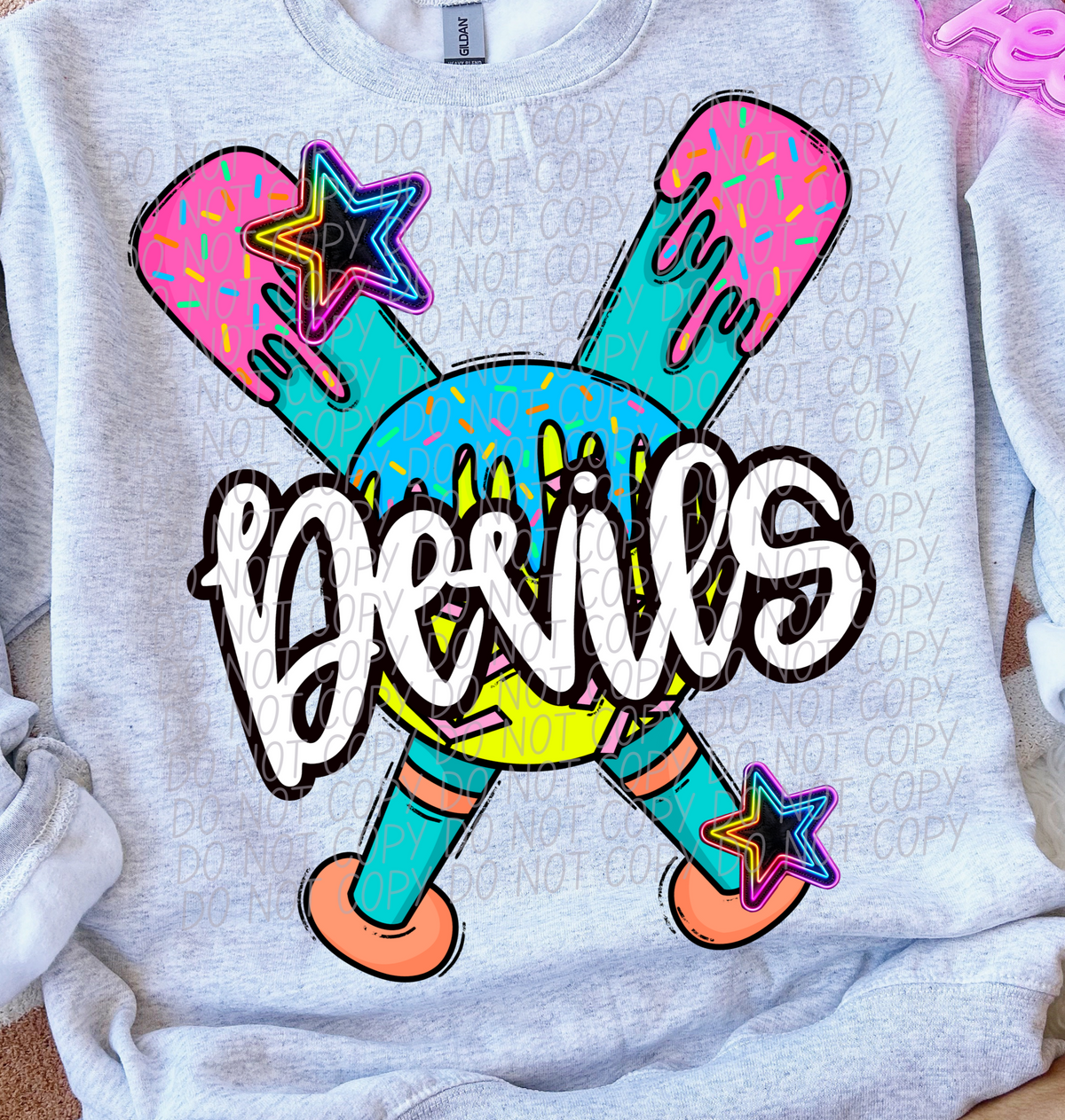 Dripping softball Devils (CITY) DTF transfer