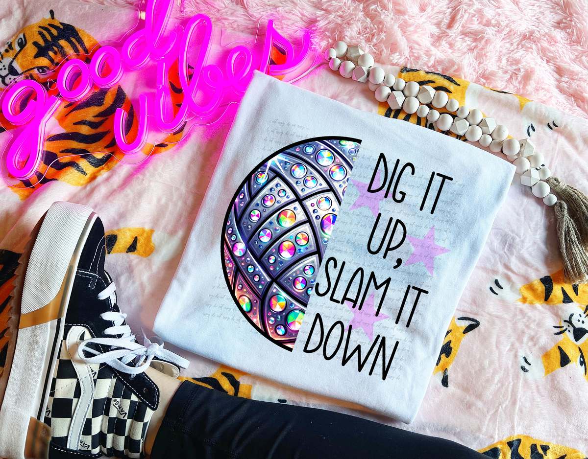 Dig It Up Slam It Down Volleyball 59315 DTF transfer