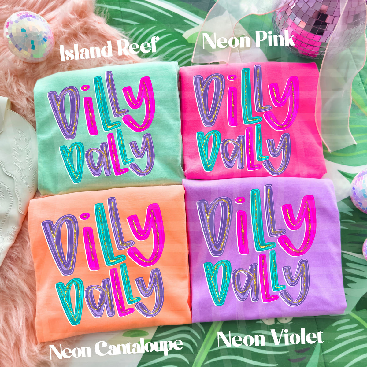 Dilly Dally PURPLE PINK BLUE (Caplinger) DTF Transfer