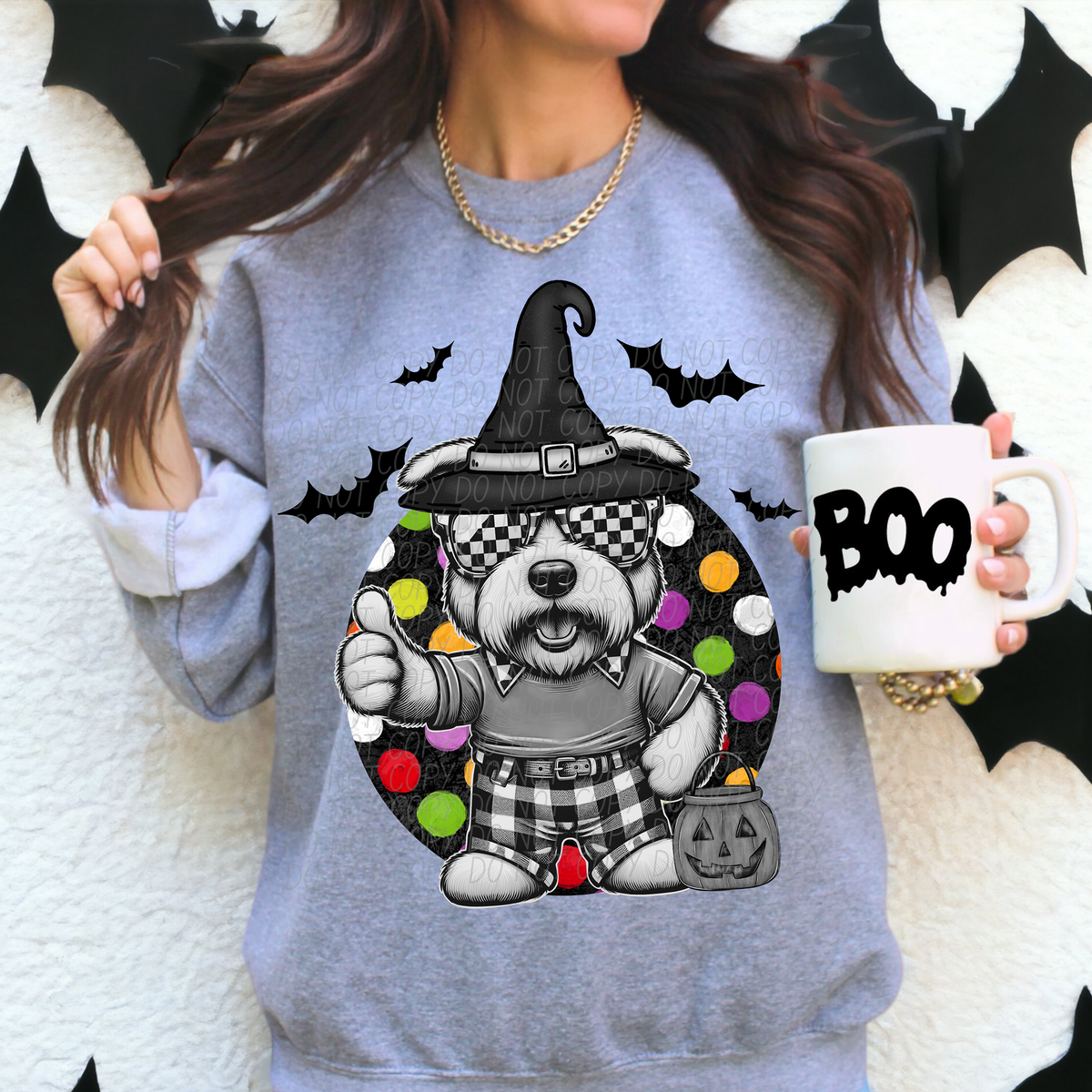 Dog Checkered Polka 59747 DTF Transfer