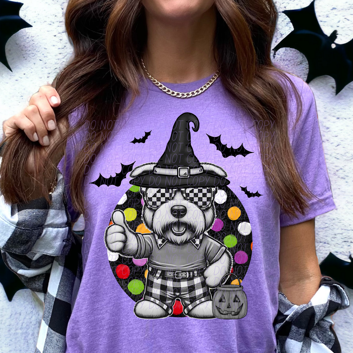 Dog Checkered Polka 59747 DTF Transfer