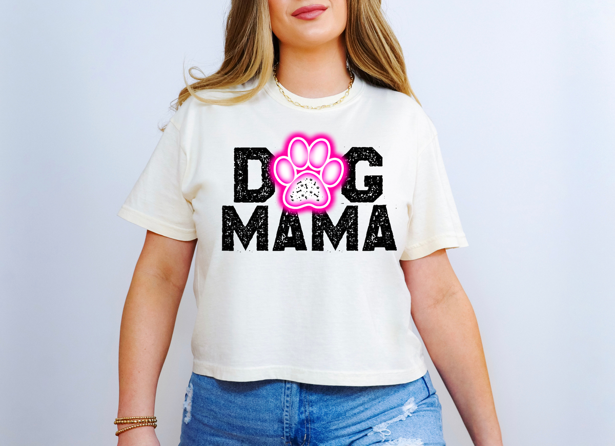 Dog Mama Pink Neon Paw 117141 DTF Transfer