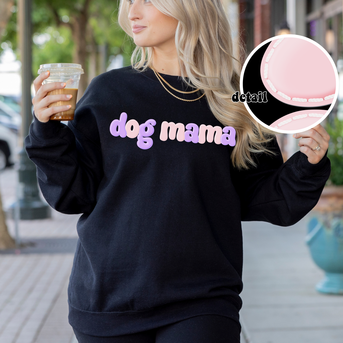 Dog Mama Purple Balloon Letters (CITY) DTF transfer