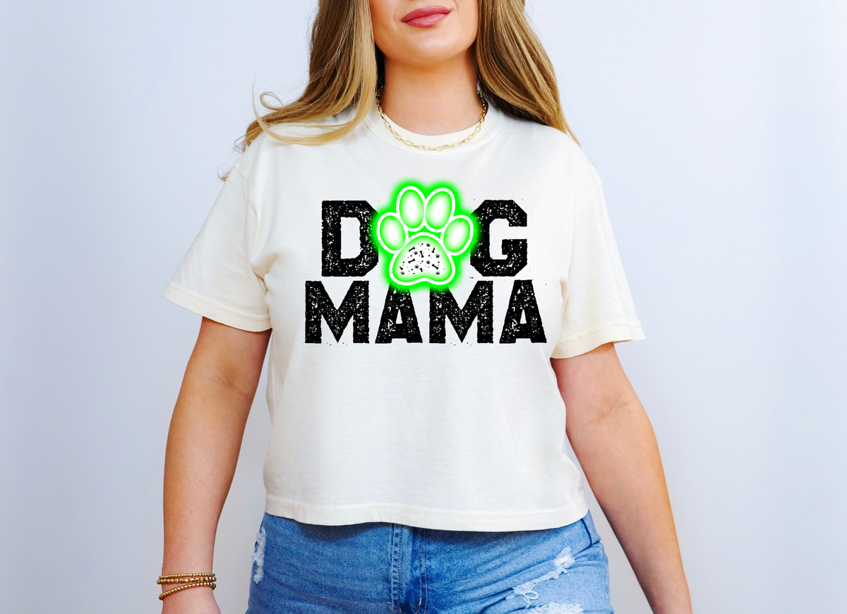 Dog Mama Green Neon Paw 117139 DTF Transfer