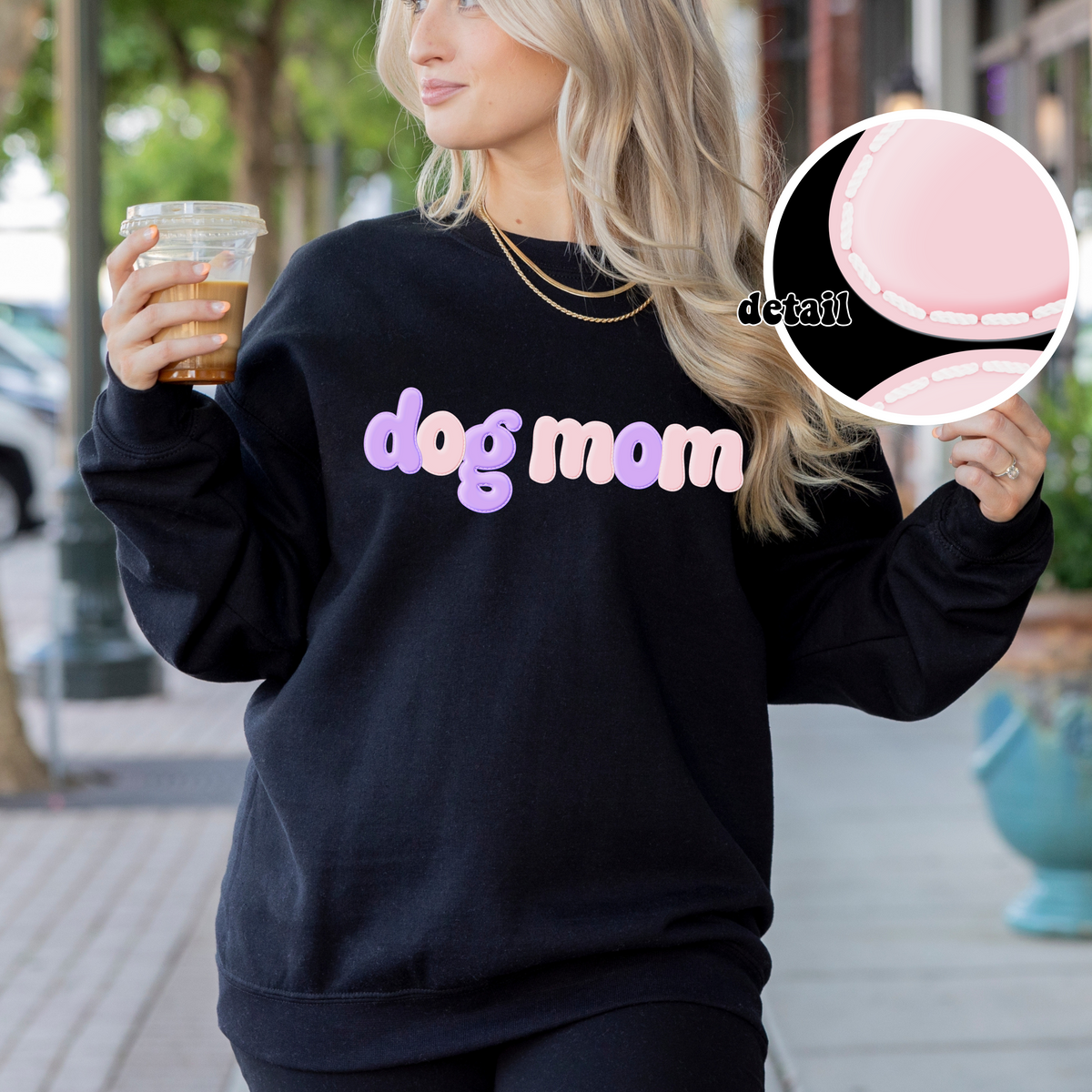 Dog Mom Purple Balloon Letters (CITY) DTF transfer