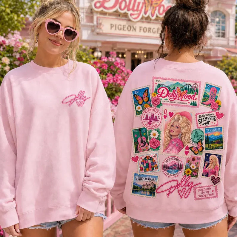 Dolly pink font FRONT ONLY DTF Transfer