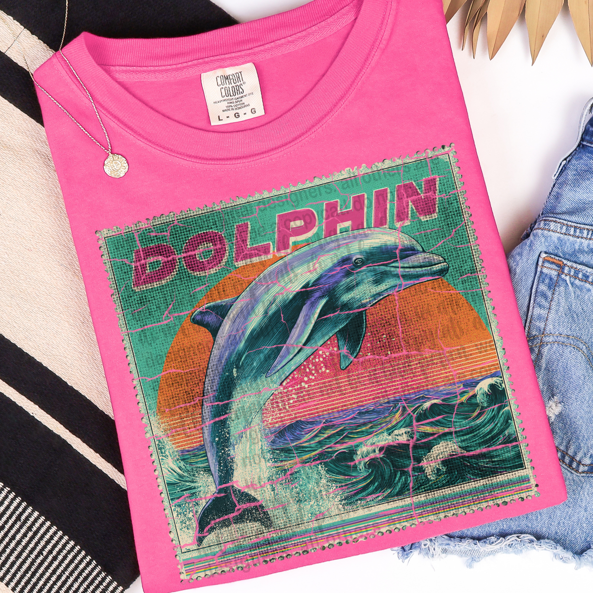 Dolphins stamp (TTD) 107041 DTF transfer