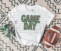 Game Day Embroidery Kelly Green Leopard 4547 DTF transfer