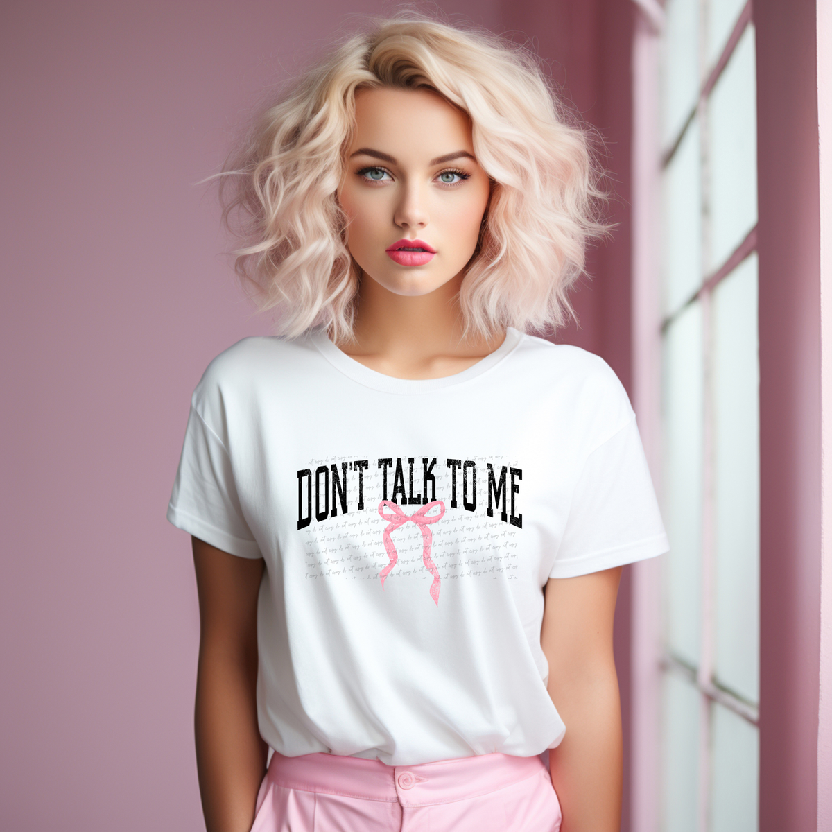 Don't Talk To Me Pink Ribbon 74569 DTF Transfer
