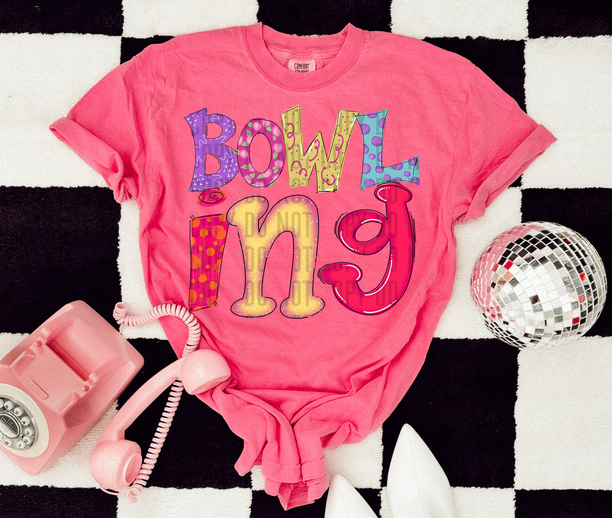 Doodle Bowling 71446 DTF transfer