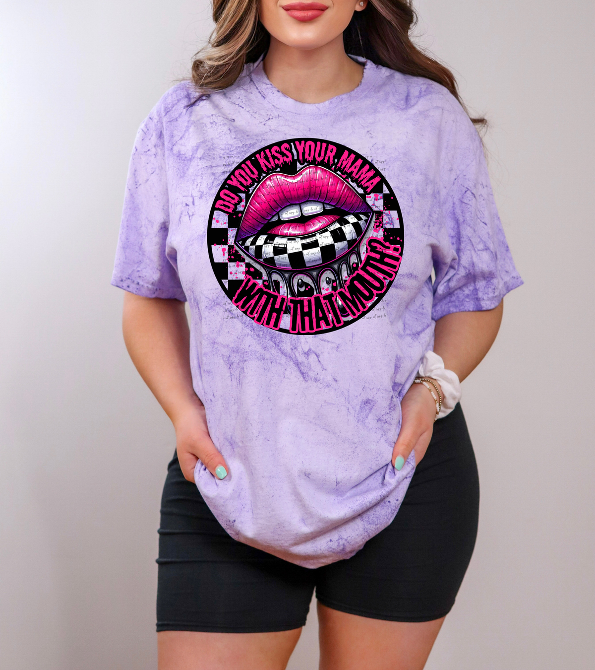 Do You Kiss Your Mama With That Mouth Checkered 42009 DTF transfer