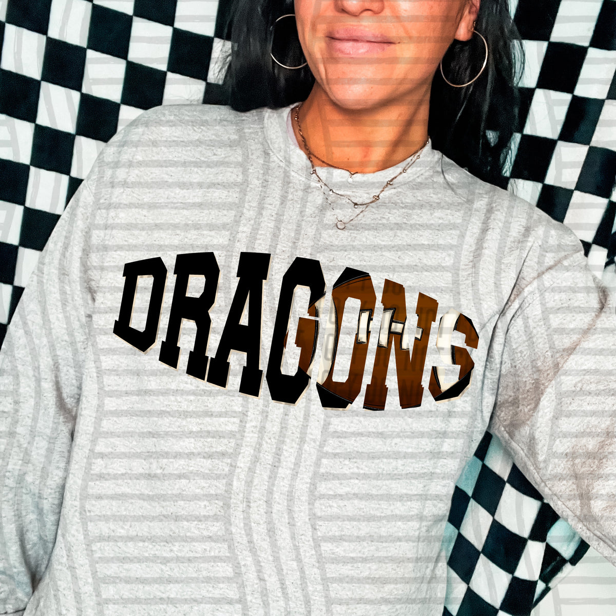 Dragons varsity clipped football (Caplinger) DTF transfer