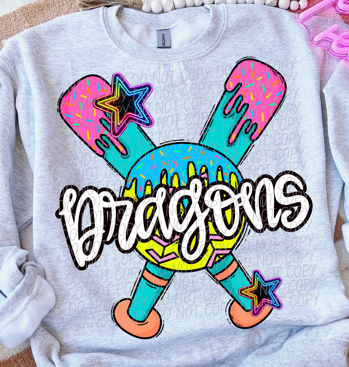 Dripping softball Dragons (CITY) DTF transfer