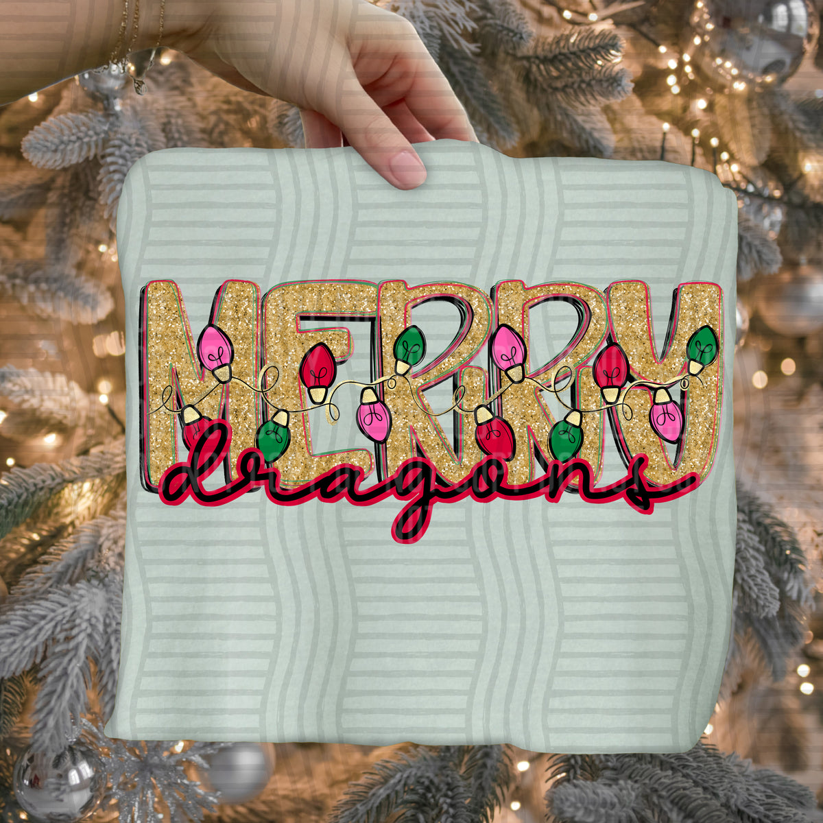 dragons merry with lights (caplinger) DTF Transfer