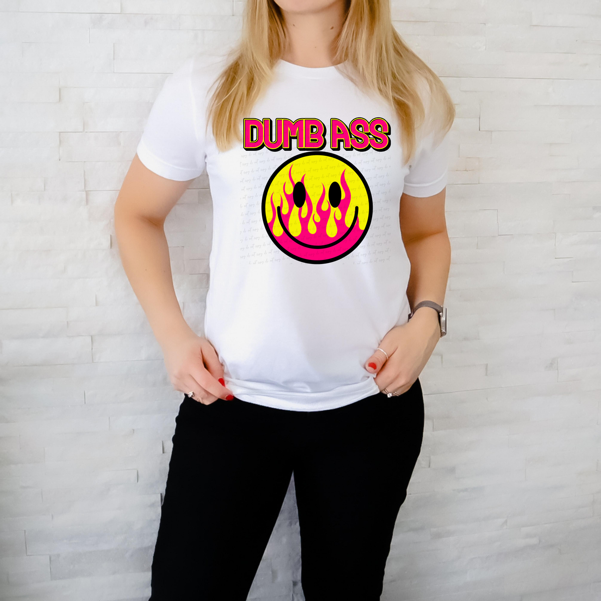 Dumbass Smiley Flame 117877 DTF transfer