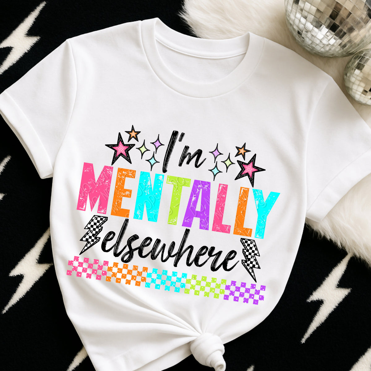 I'm mentally elsewhere BLACK (DWS) DTF Transfer