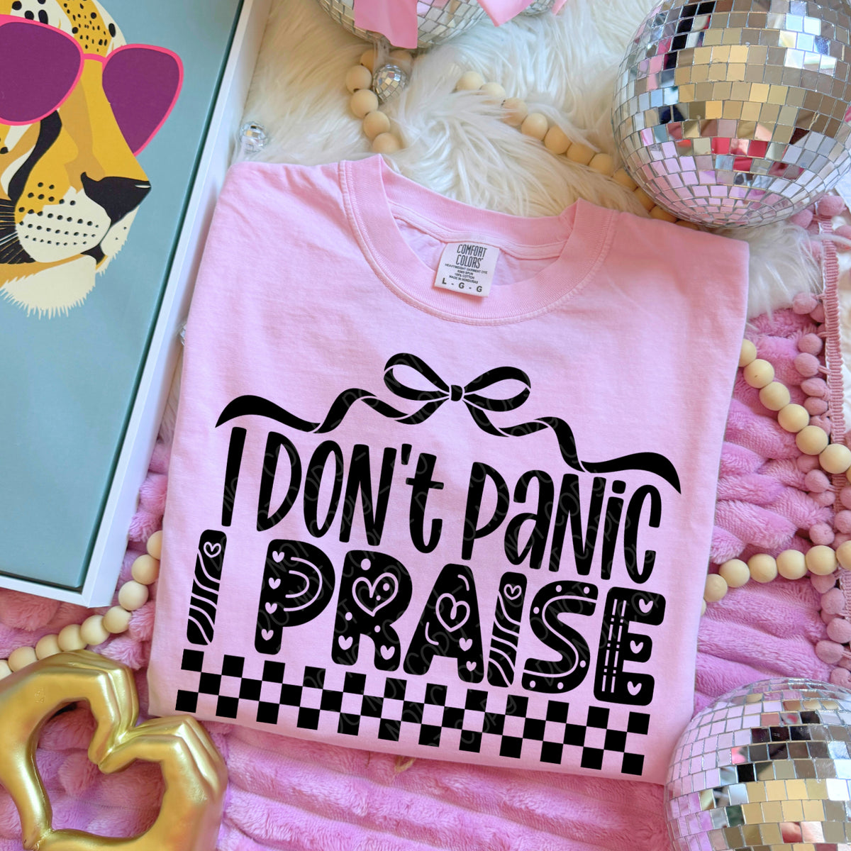 I don't panic I praise (BLACK) (DWS) DTF Transfer