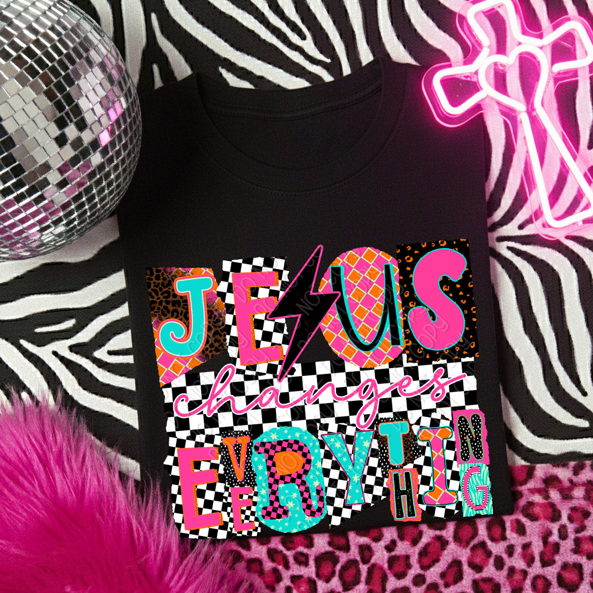 Jesus changes everything (magazine font) (DWS) DTF Transfer