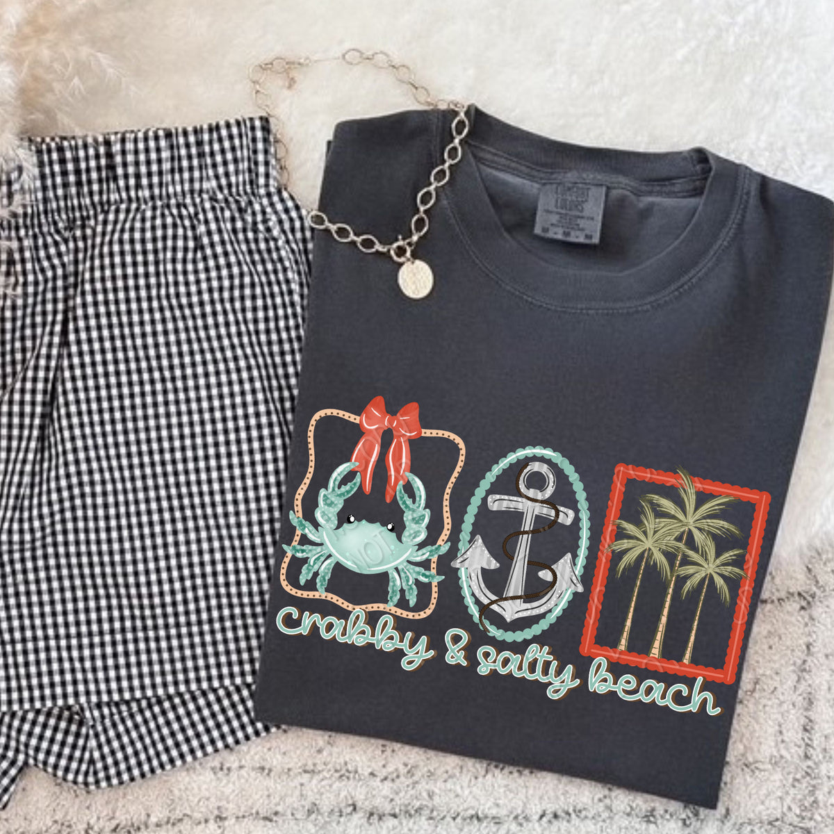 Crabby & salty beach stamps (DWS) DTF Transfer