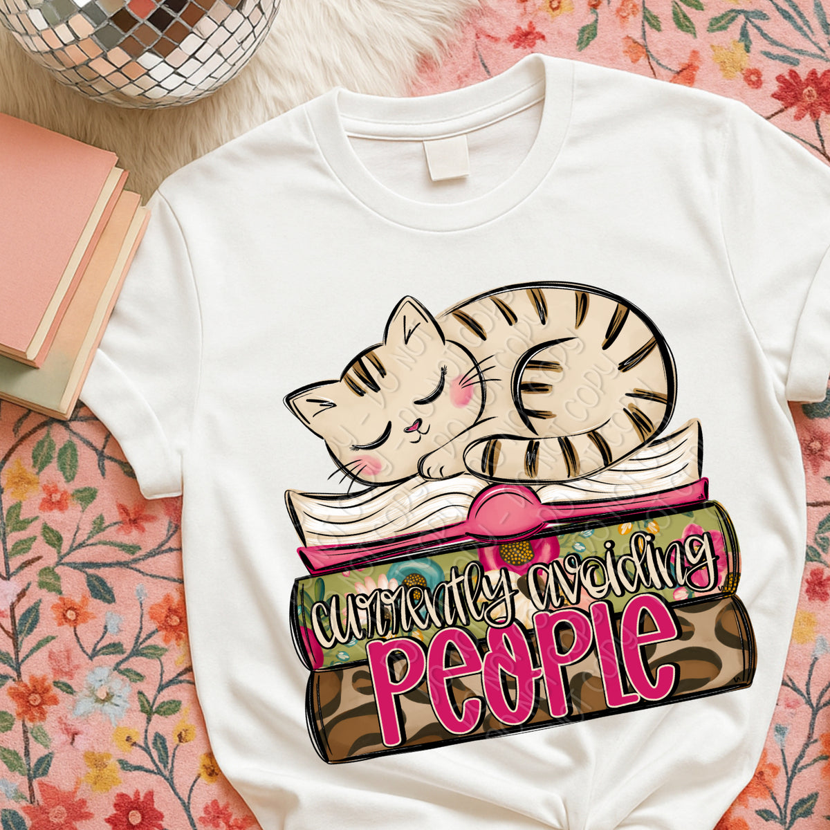 Currently avoiding people sleeping cat (DWS) DTF Transfer