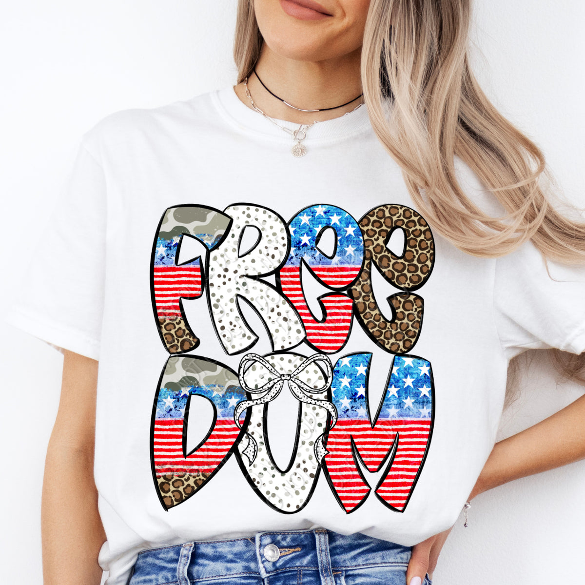 Freedom with camo and leopard (DWS) Sunday Special DTF transfer