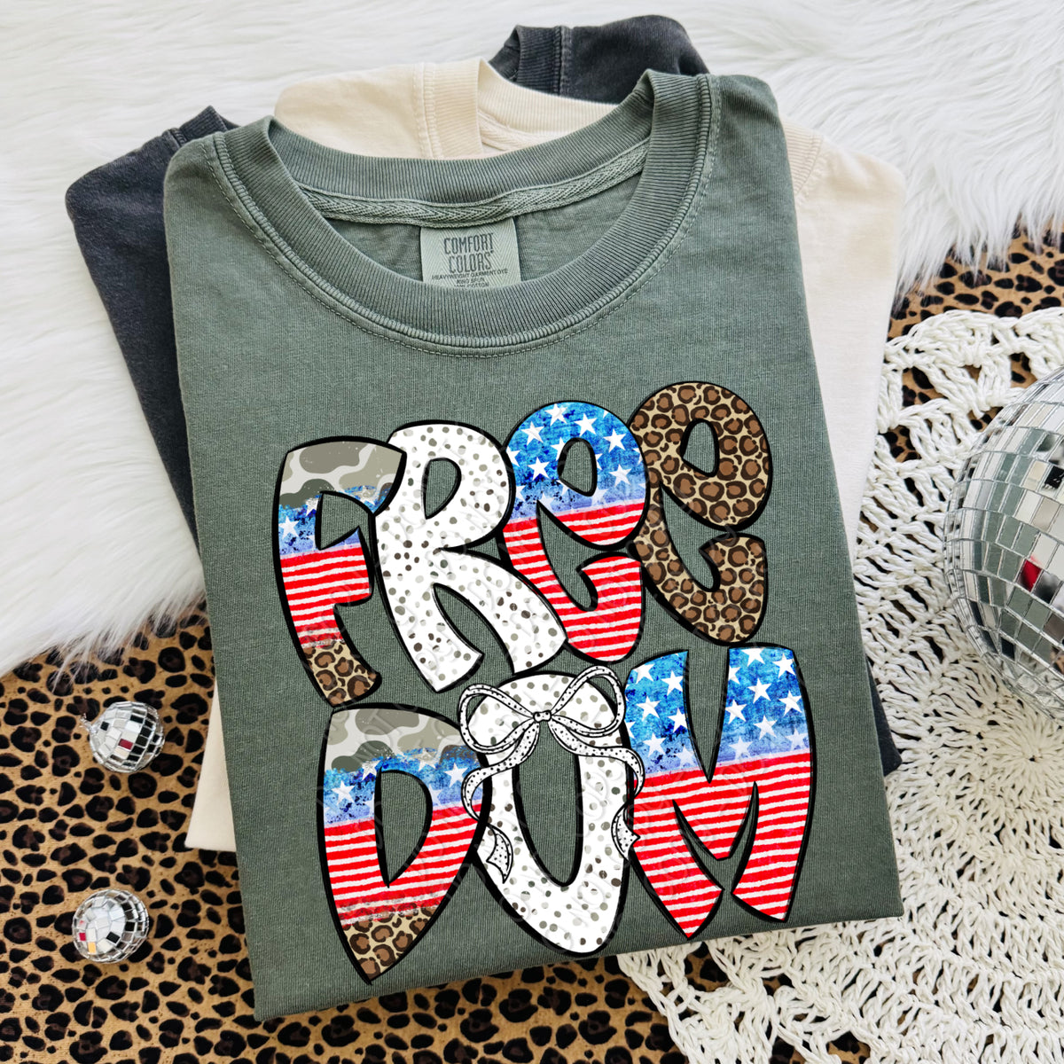 Freedom camo black and white dots (DWS) DTF Transfer