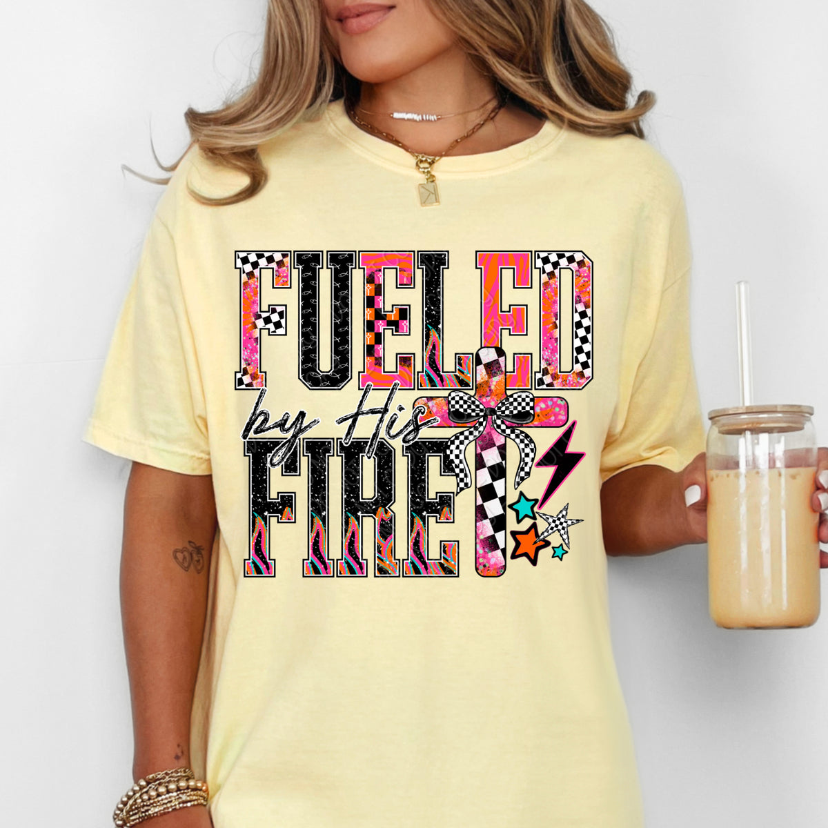 Fueled by his fire cross (DWS) DTF Transfer