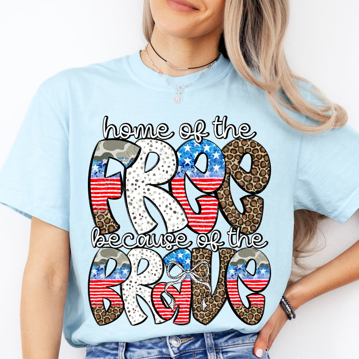 Home of the free camo and leopard (DWS) Sunday Special DTF transfer