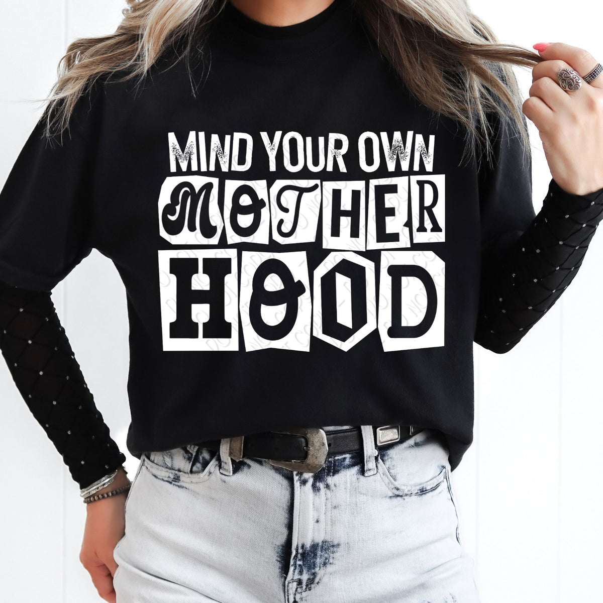 Mind your own motherhood blocks WHITE (DWS) DTF Transfer