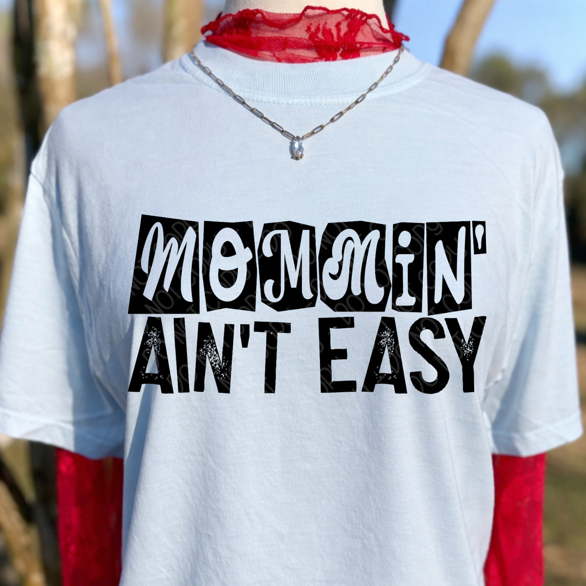 Mommin' ain't easy blocks BLACK (DWS) DTF Transfer