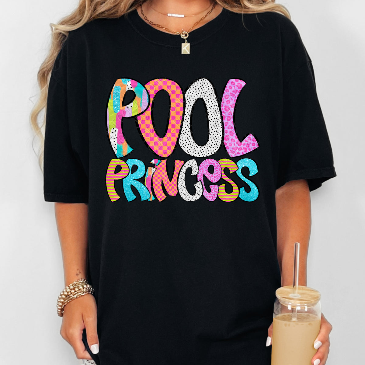 Pool princess doodle filled (DWS) DTF Transfer