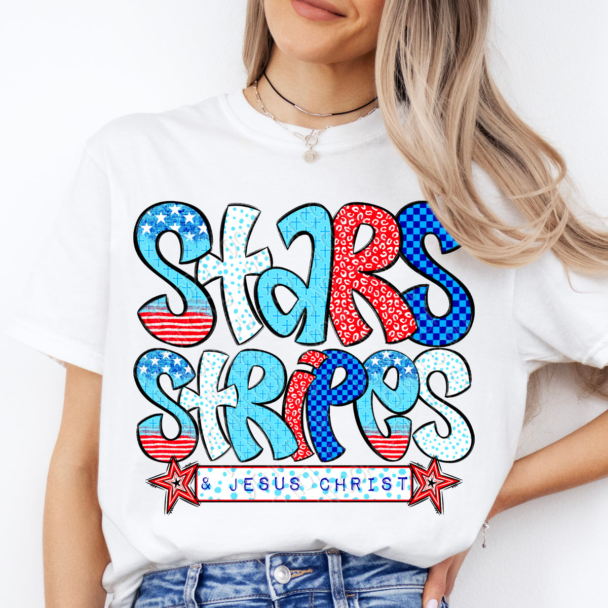 Stars stripes & Jesus Christ (DWS) DTF transfer