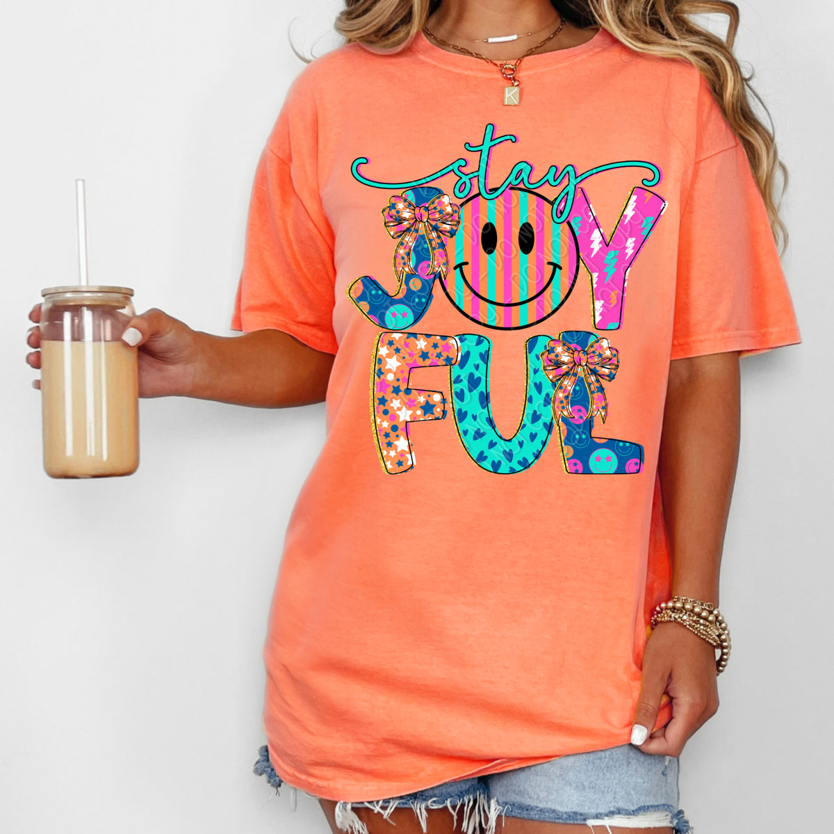Stay joyful happy face (DWS) DTF Transfer