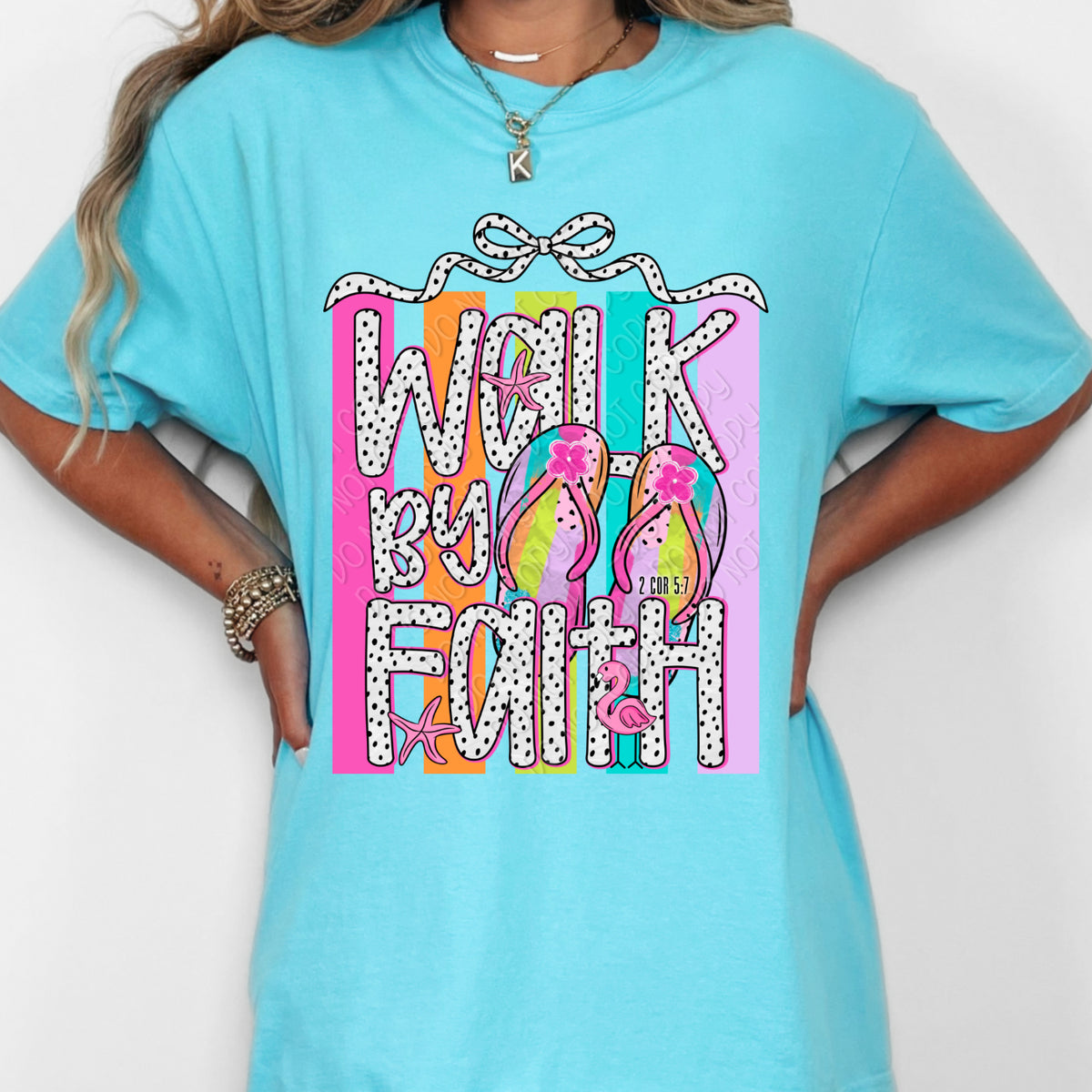 Walk by faith multicolored strips (DWS) DTF Transfer