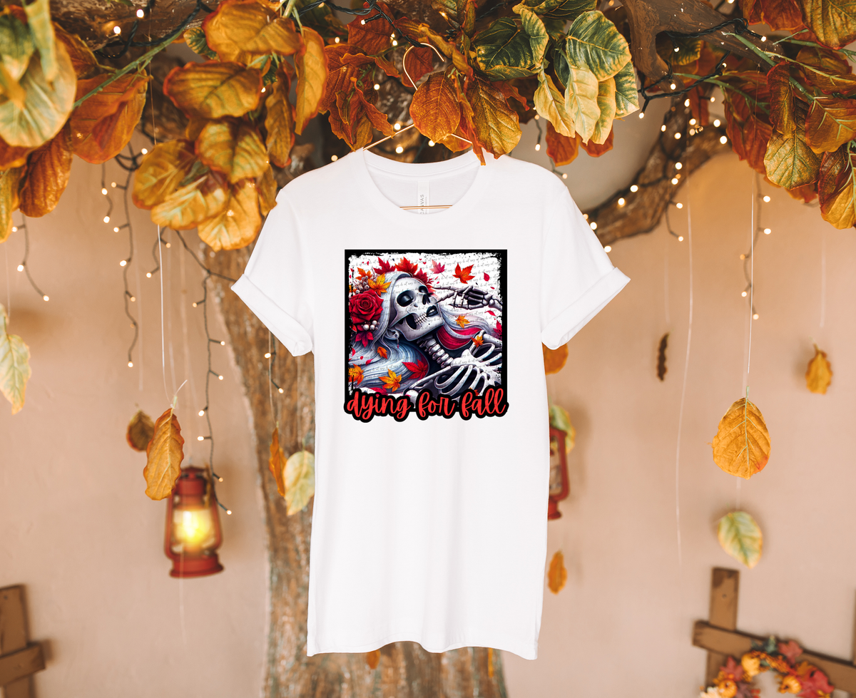 Dying For Fall Skeleton 42014 DTF transfer