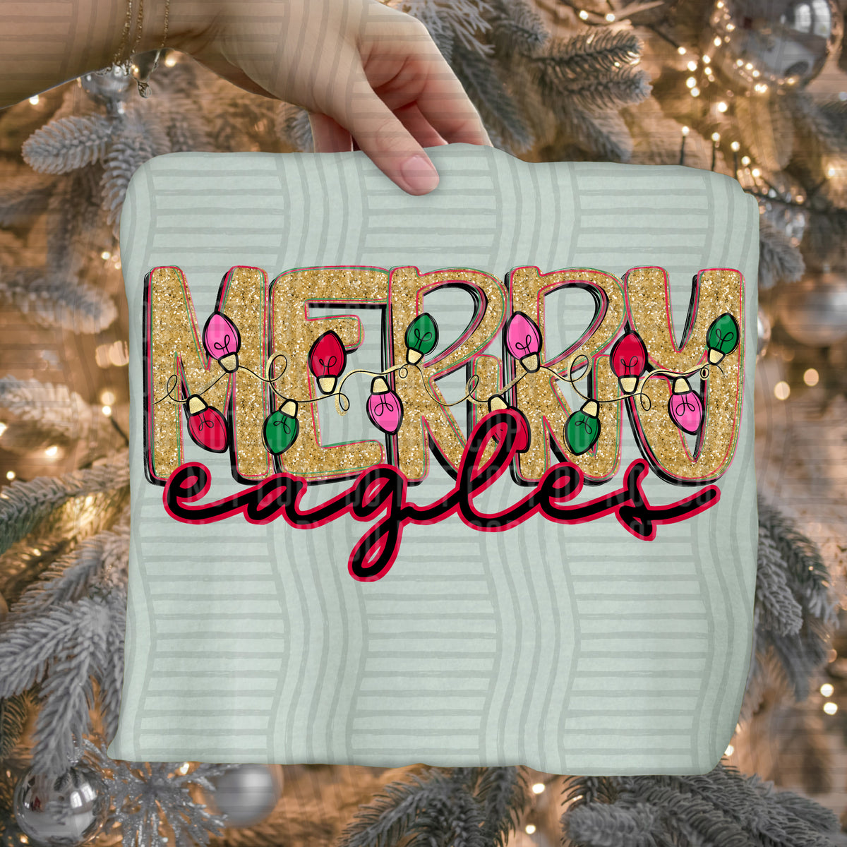 eagles merry with lights (caplinger) DTF Transfer