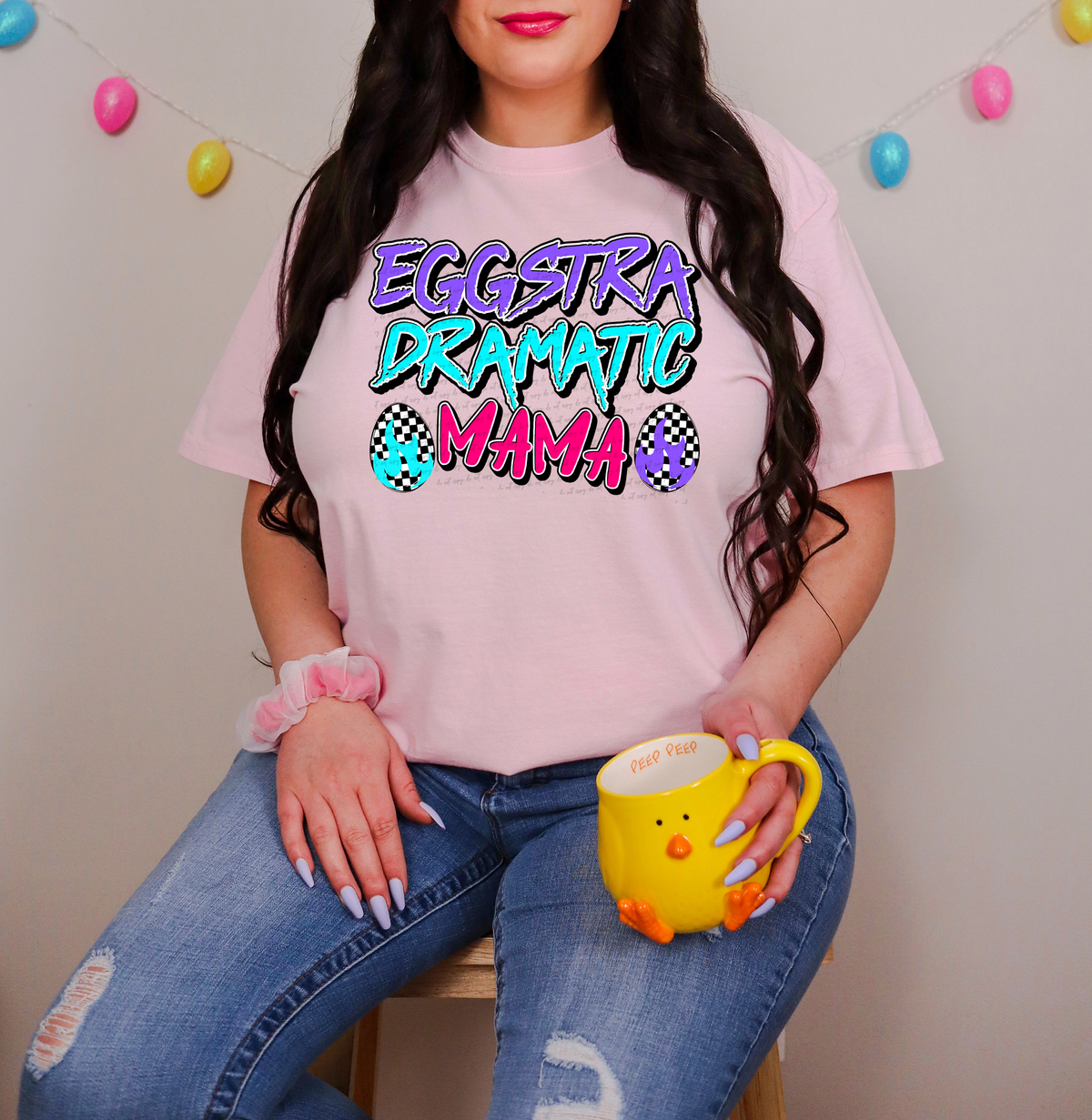 Eggstra Dramatic Mama Purple Blue Pink 81995 DTF Transfer
