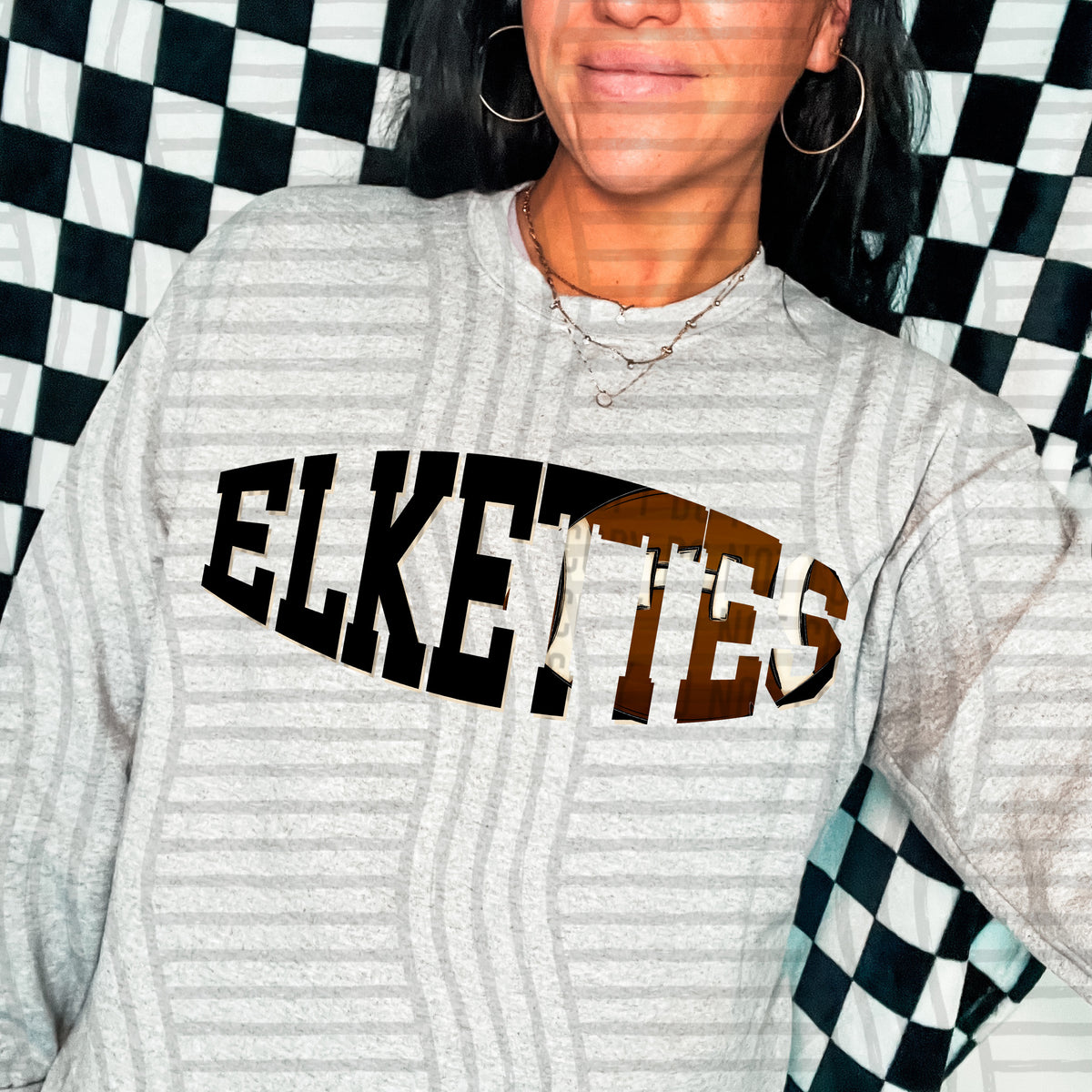 Elkettes varsity clipped football (Caplinger) DTF transfer