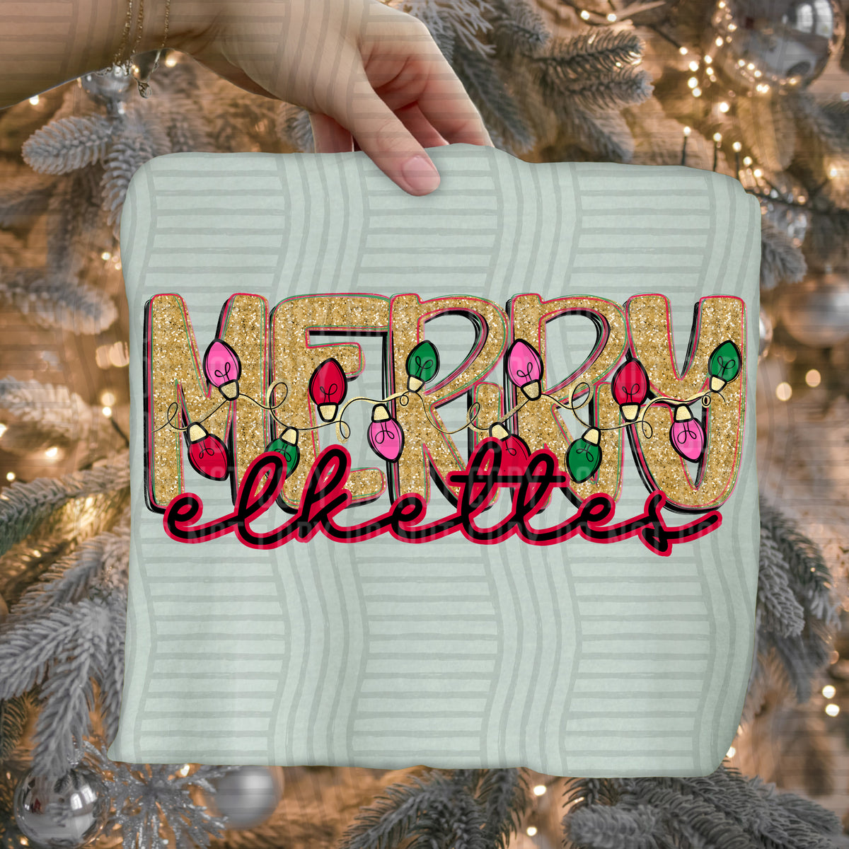 elkettes merry with lights (caplinger) DTF Transfer