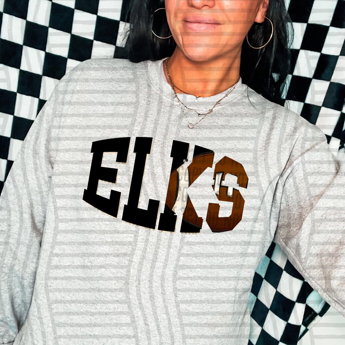 Elks varsity clipped football (Caplinger) DTF transfer