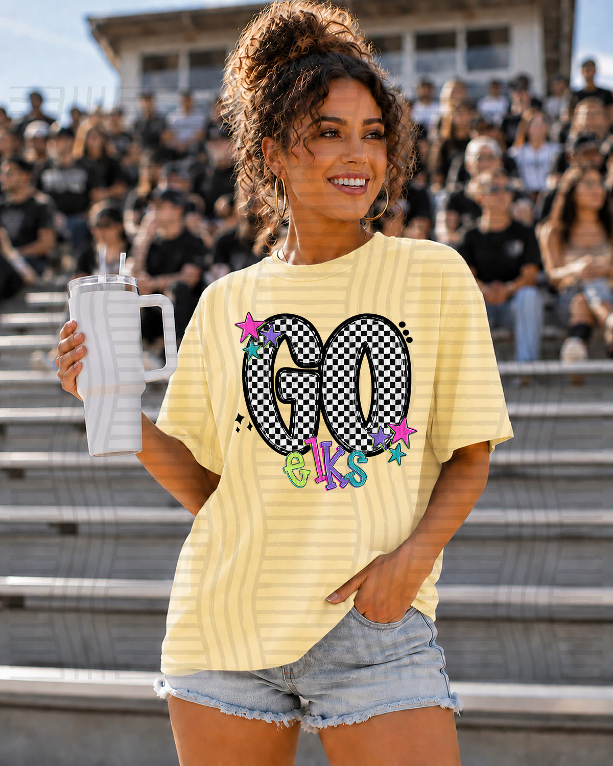 Elks-Go Checker Neon (Caplinger) DTF Transfer